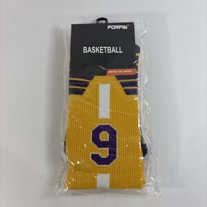 Porfin Los Angeles Lakers Bronny James #9 Basketball Socks Medium NEW